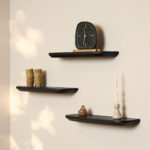 Wandplank Gusta Zwart | 60 cm | Set van 3