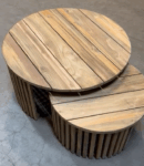 Tuin bijzettafel Negara Teak set van 2