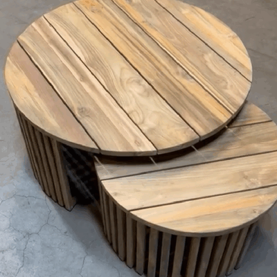 Tuin bijzettafel Negara Teak set van 2