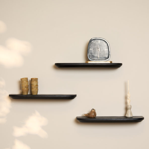 Wandplank Gusta Zwart | 60 cm | Set van 3 - Afbeelding 2