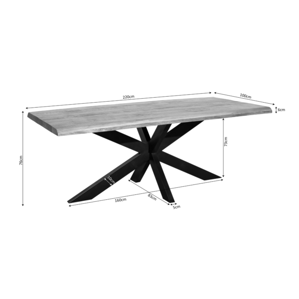 Boomstamtafel Denver | 220 cm - Afbeelding 4