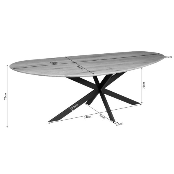 Eettafel Cloud | 180 cm | Eiken | Bruin - Afbeelding 5