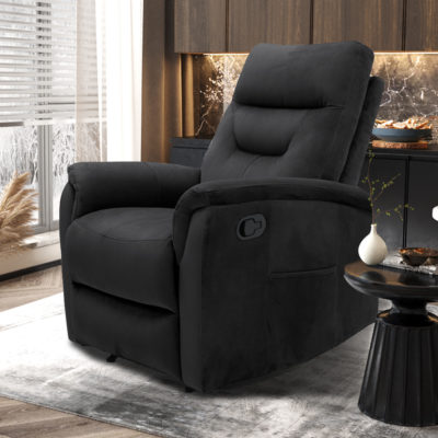 Fauteuil 'Breda' handmatig verstelbaar Stof Zwart