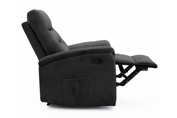 Fauteuil 'Breda' handmatig verstelbaar Stof Zwart - Afbeelding 7