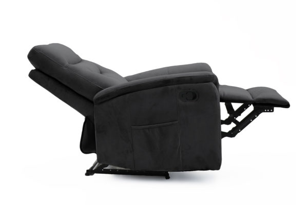 Fauteuil 'Breda' handmatig verstelbaar Stof Zwart - Afbeelding 8