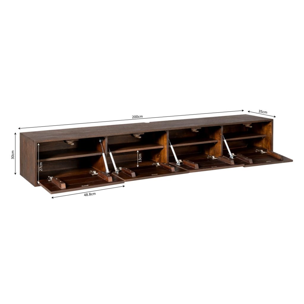 Zwevend tv-meubel Vision Brown | 200 cm - Afbeelding 6