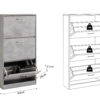 Schoenenkast 'Carini' 3 laden Beton (1c) - Afbeelding 9