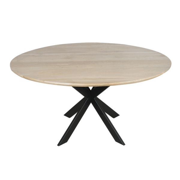 Eiken eettafel Ferris | Rond 150 cm | Naturel - Afbeelding 8