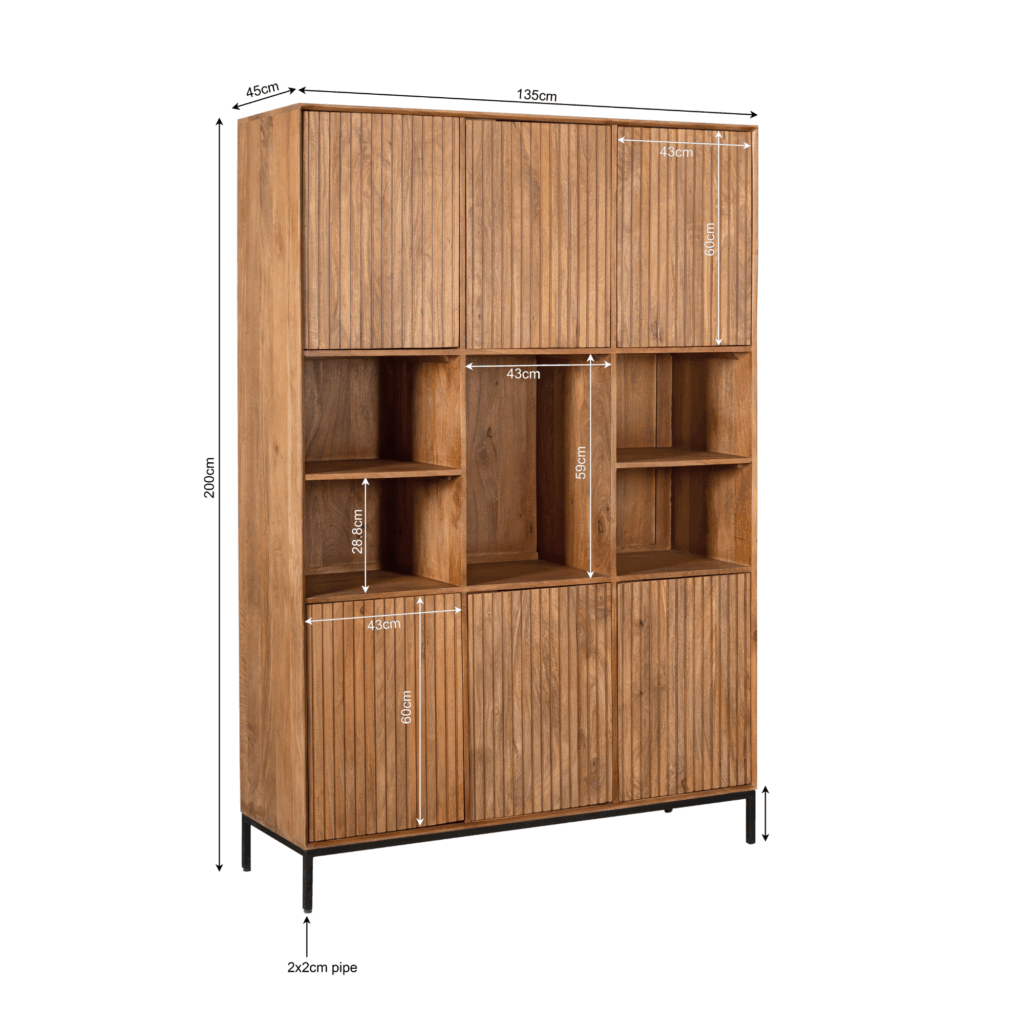 Vakkenkast Madison XL Natuurlijk | 135 cm - Afbeelding 6