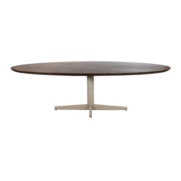 Eettafel 190, ovaal, poot Beige, Mango Brown Walnut - Afbeelding 2