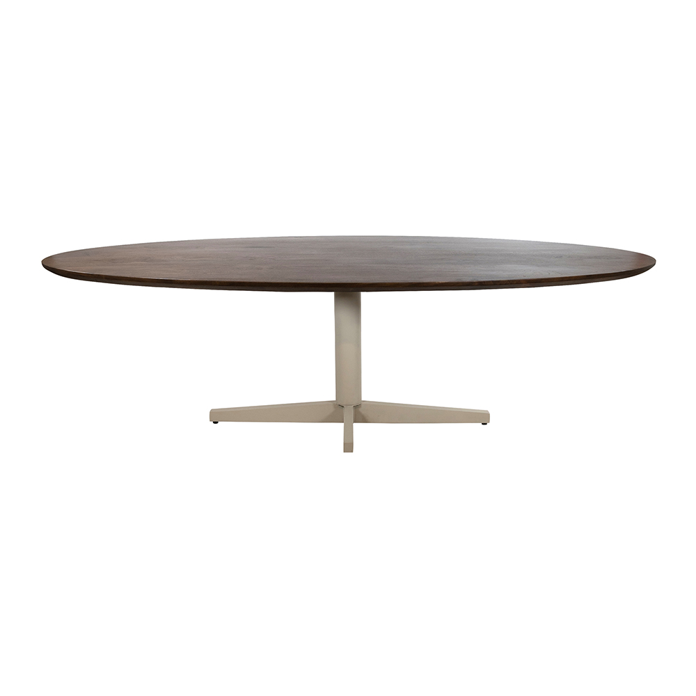Eettafel 190, ovaal, poot Beige, Mango Brown Walnut - Afbeelding 2