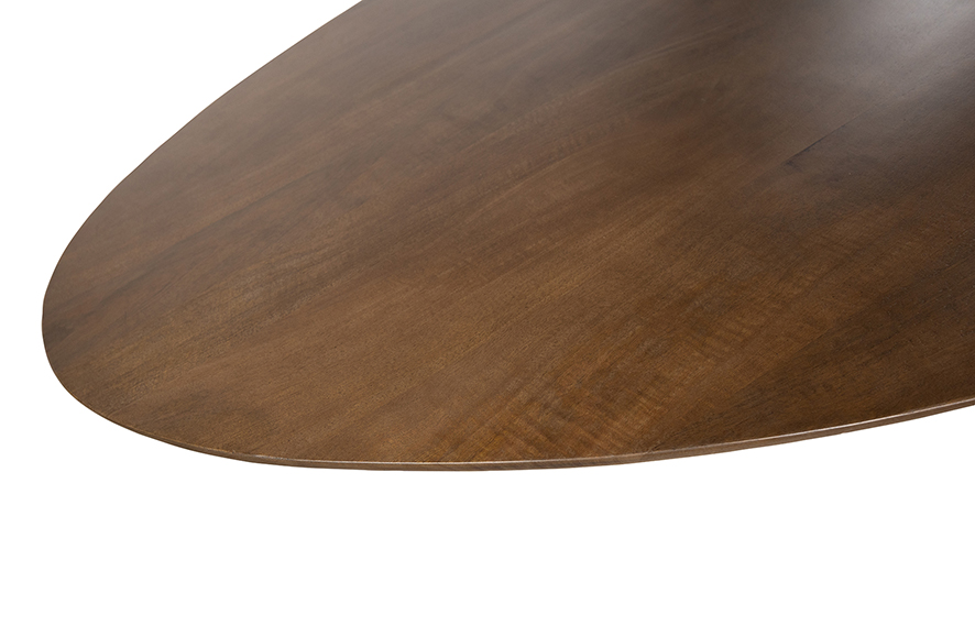Eettafel 190, ovaal, poot Beige, Mango Brown Walnut - Afbeelding 3