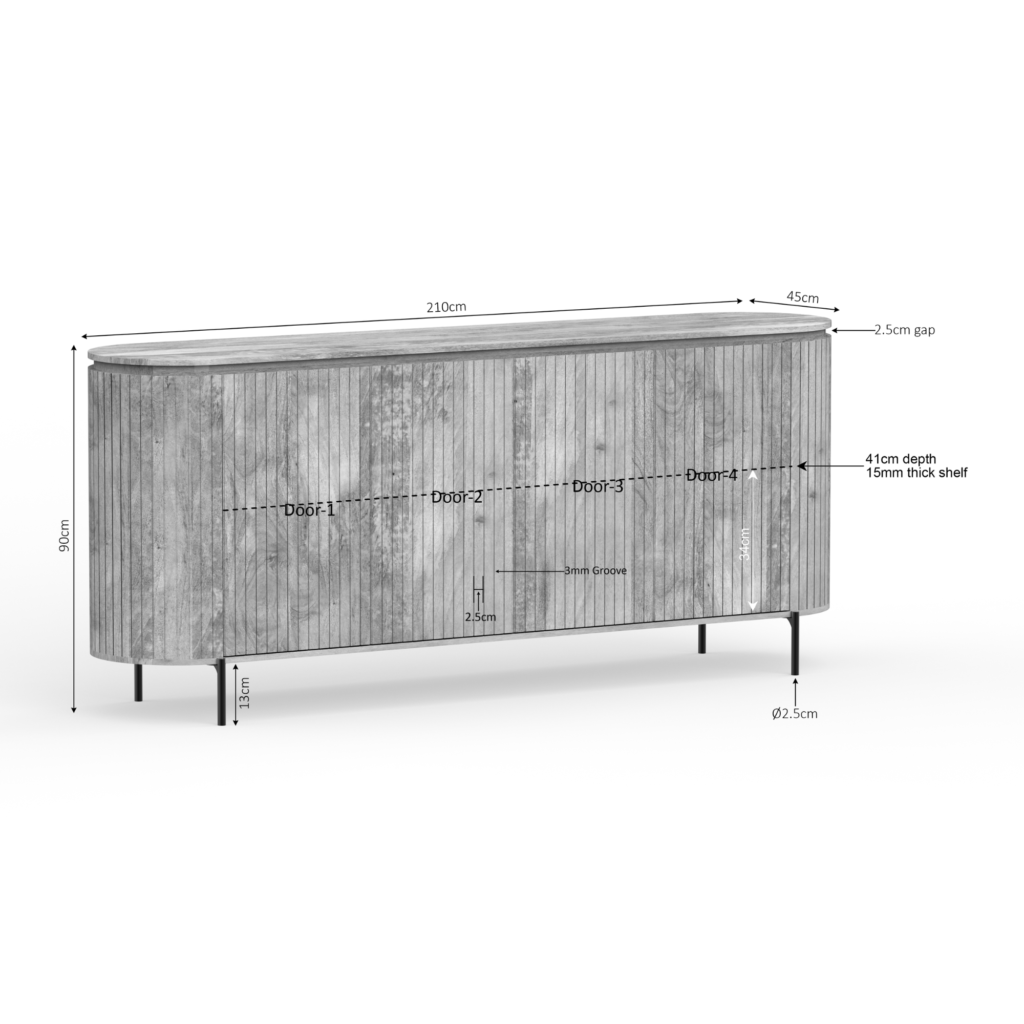 Dressoir Solana | 210 cm | Naturel - Afbeelding 6
