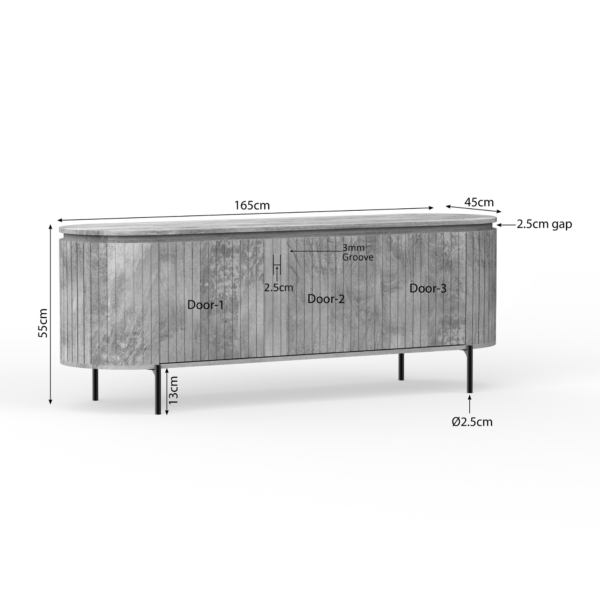 Tv-meubel Solana | 165 cm | Naturel - Afbeelding 5