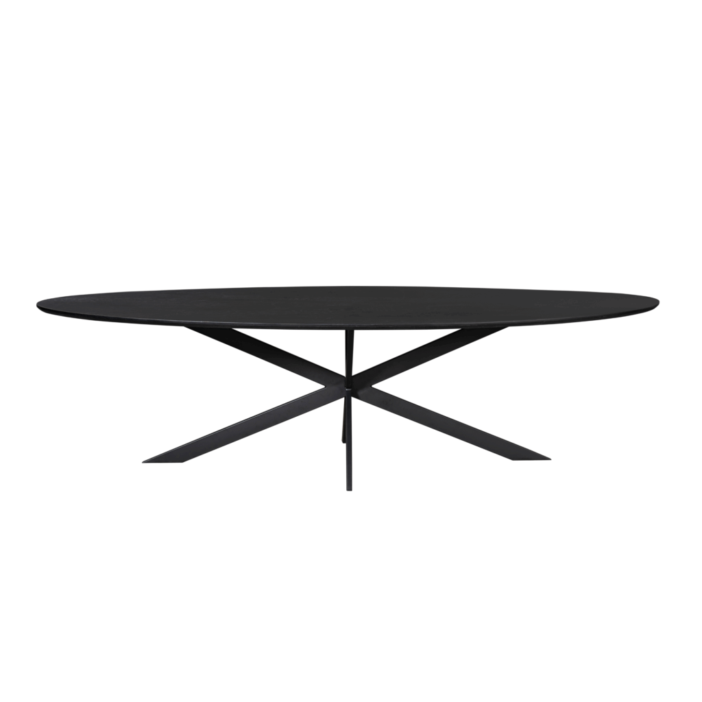 Eiken eettafel Ferris | Ovaal 280 cm | Zwart - Afbeelding 2
