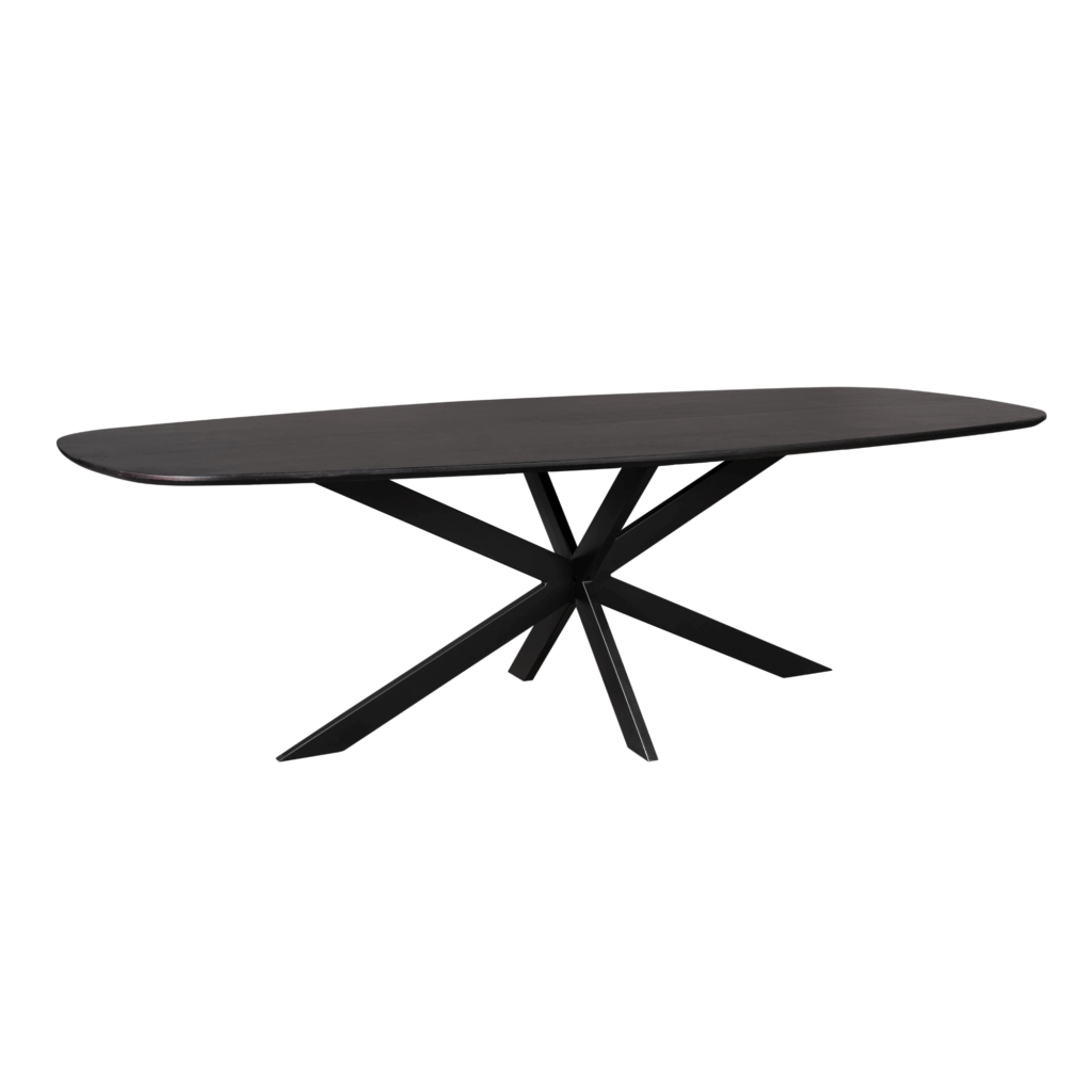 Eiken eettafel Ferris | Deens Ovaal 280 cm | Zwart
