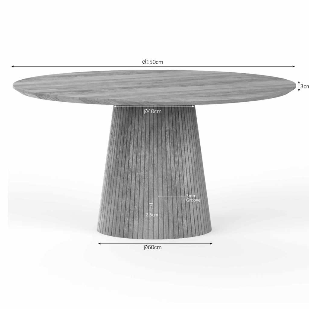 Eettafel Solana | 150 cm | Taupe - Afbeelding 4