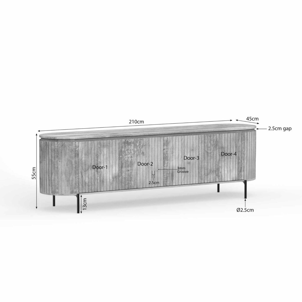 Tv-meubel Solana | 210 cm | Taupe - Afbeelding 6