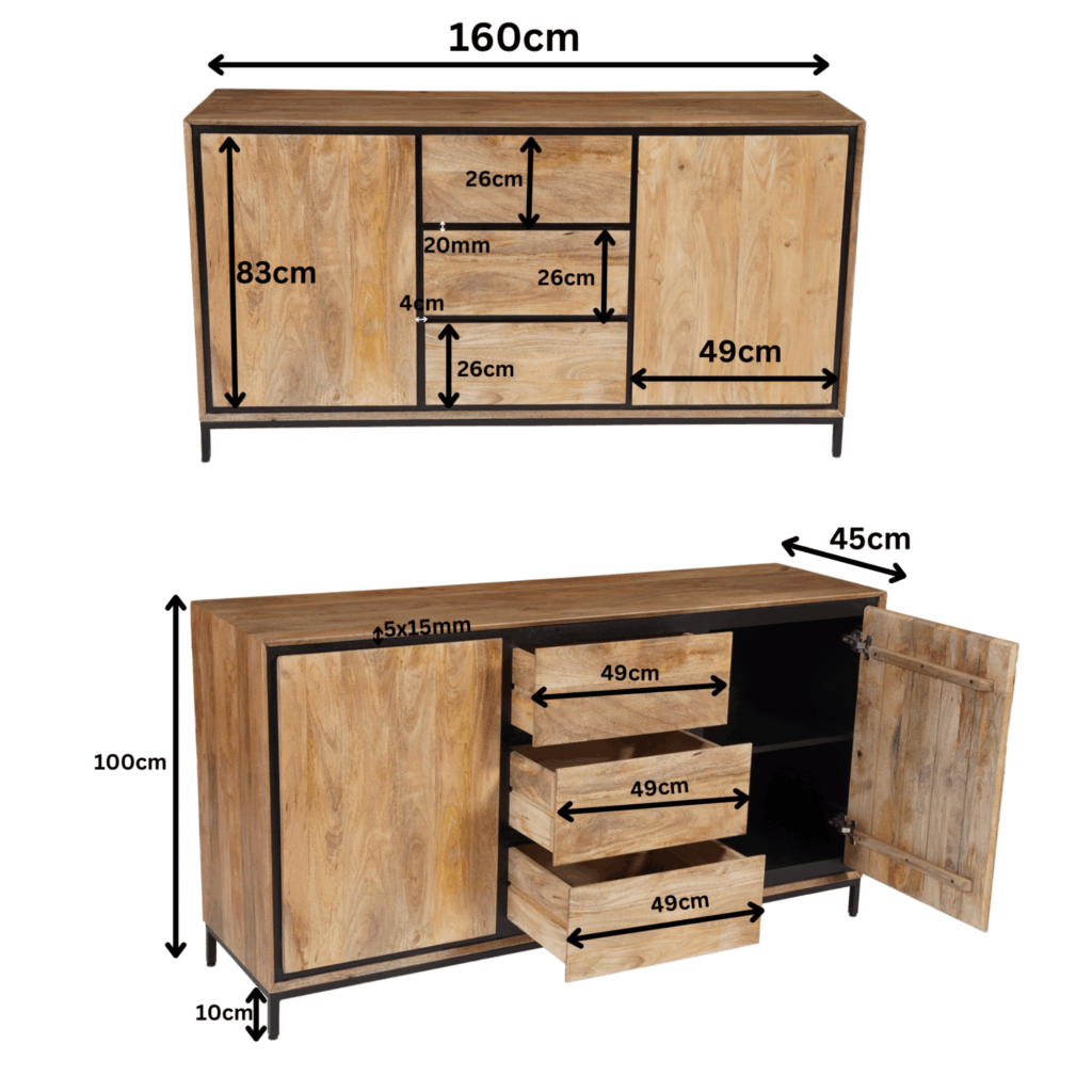 Dressoir RichWood | 160 cm - Afbeelding 11