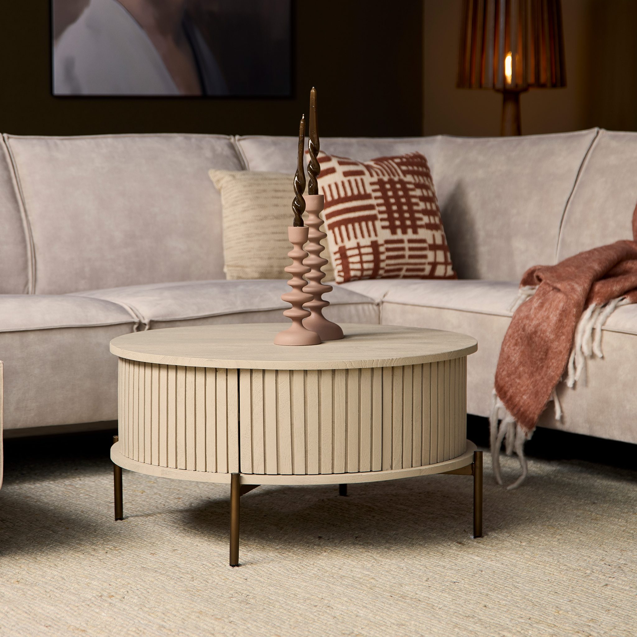 Het Steigerhouthuis Salontafel Madison Zand | 80 cm | Rond