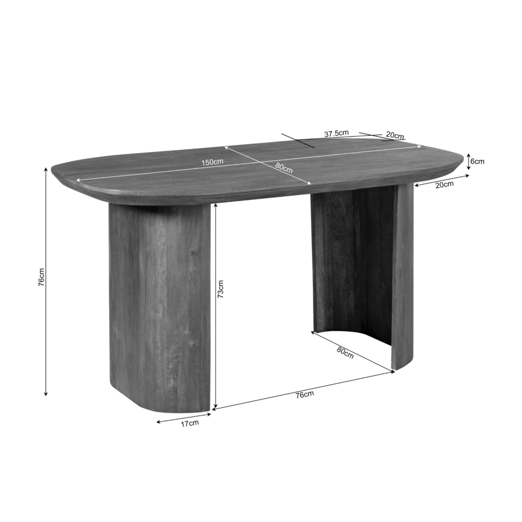 Bureau Maré Bruin | 150 cm - Afbeelding 5