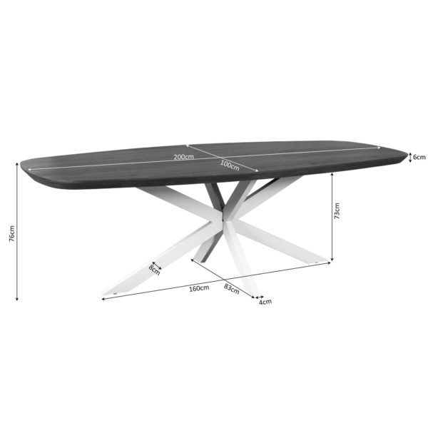 Eettafel Madison Bruin | 200 cm | Deens Ovaal | Poot Zand - Afbeelding 5