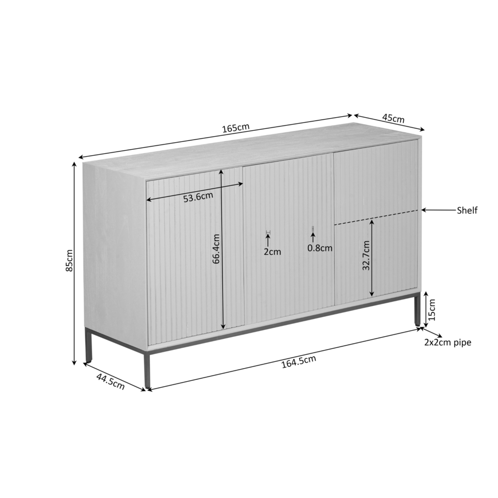 Dressoir Madison Natuurlijk | 165 cm - Afbeelding 9