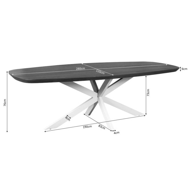 Eettafel Madison Naturel | 280 cm | Deens ovaal - Afbeelding 5