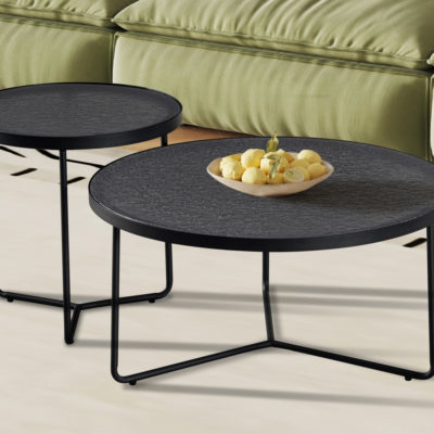 NIEUW - Salontafel 'Melia' Rond Grijs Glas