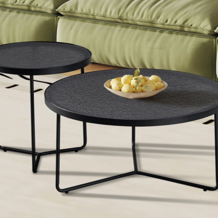 NIEUW - Salontafel 'Melia' Rond Grijs Glas