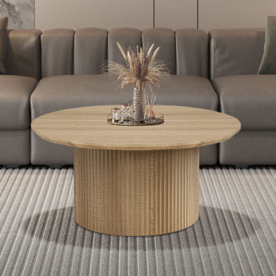 NIEUW - Salontafel 'Lagos' 80 cm Rond Decor Eik Naturel