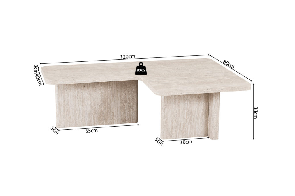 NIEUW - Salontafel 'Arallo' Decor Travertin Beige - Afbeelding 11