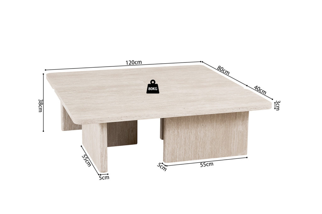 NIEUW - Salontafel 'Arallo' Decor Travertin Beige - Afbeelding 10