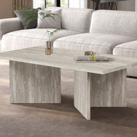 NIEUW - Salontafel 'Litar' Decor Travertin Grijs
