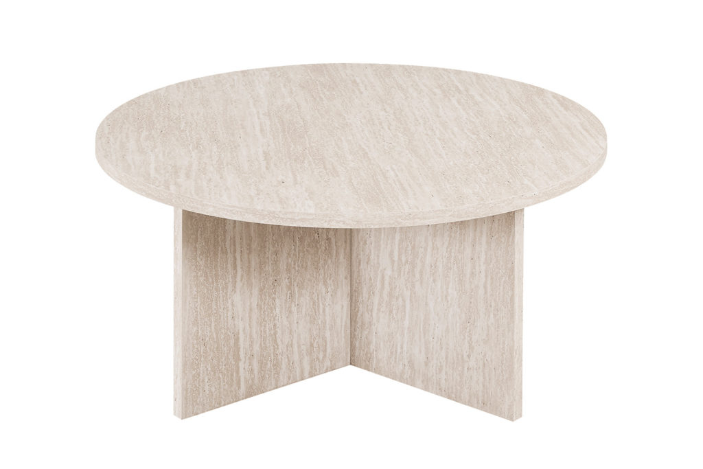 NIEUW - Salontafel 'Drasir' Rond Decor Travertin Beige - Afbeelding 4