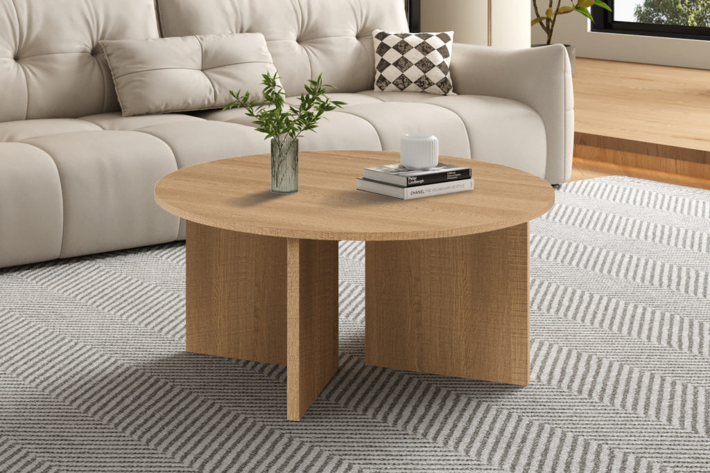 NIEUW - Salontafel 'Drasir' Rond Decor Eik Naturel