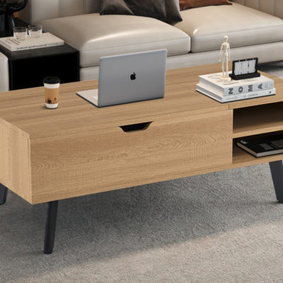 NIEUW - Salontafel 'Justine' met opklapbare top in Eik Naturel decor