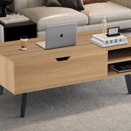 NIEUW - Salontafel 'Justine' met opklapbare top in Eik Naturel decor