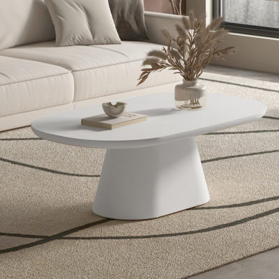 NIEUW - Salontafel 'Tavira' 120 cm Ovaal Cement Ecru