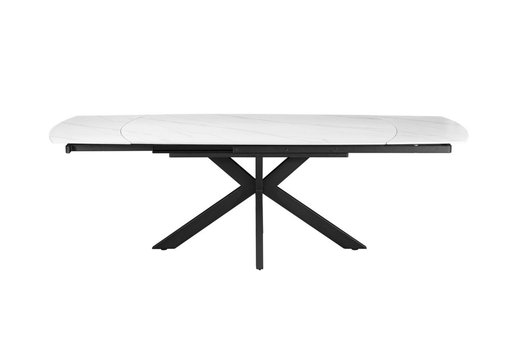 NIEUW - Uitschuifbare tafel 'Ares' 160-240 cm Deens Ovaal Steen Wit - Afbeelding 4