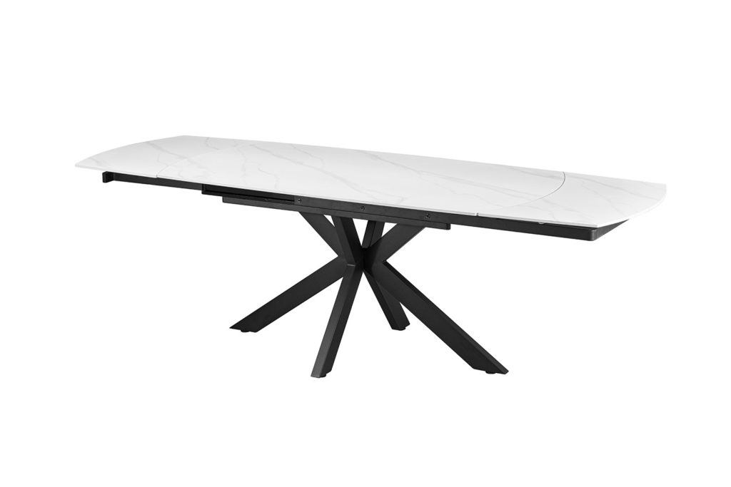 NIEUW - Uitschuifbare tafel 'Ares' 160-240 cm Deens Ovaal Steen Wit - Afbeelding 5