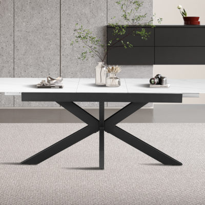 NIEUW - Uitschuifbare tafel 'Hestia' 180-220 cm Deens Ovaal Steen Wit