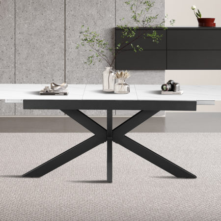 NIEUW - Uitschuifbare tafel 'Hestia' 180-220 cm Deens Ovaal Steen Wit