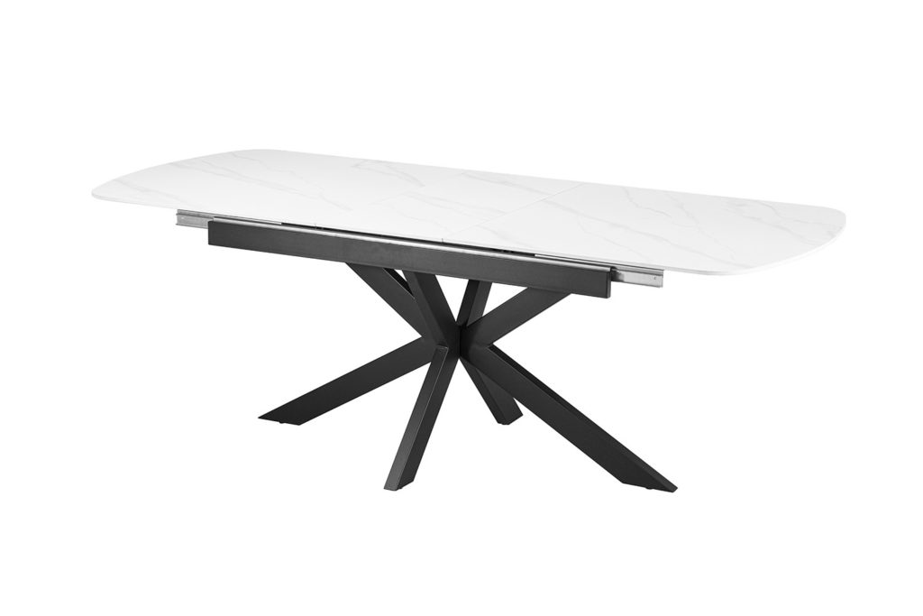 NIEUW - Uitschuifbare tafel 'Hestia' 180-220 cm Deens Ovaal Steen Wit - Afbeelding 5
