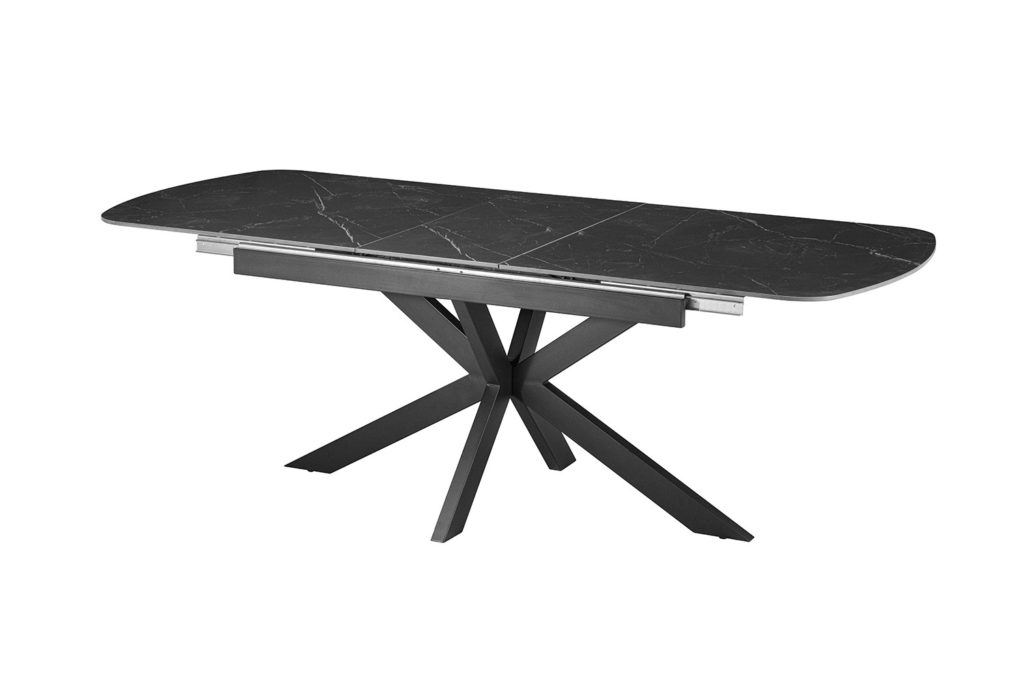 NIEUW - Uitschuifbare tafel 'Hestia' 180-220 cm Deens Ovaal Steen Zwart - Afbeelding 5