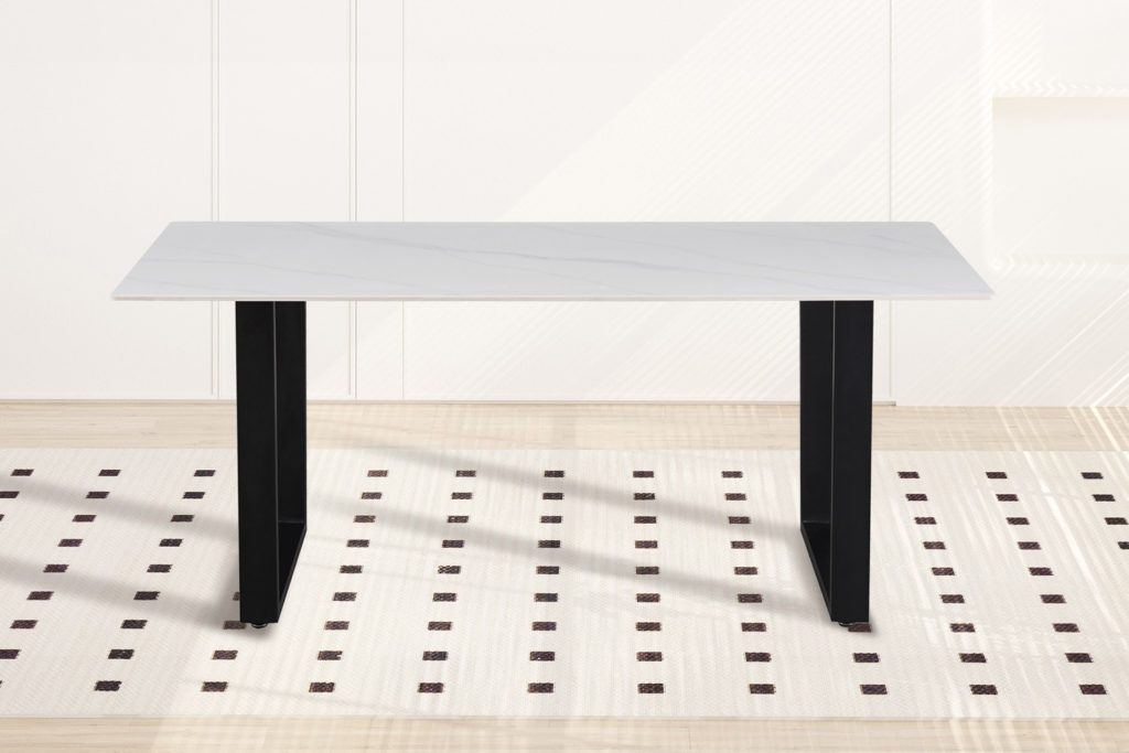 NIEUW - Tafel 'Poseidon' 180 cm Rechthoekig Glanzend Steen Wit - Afbeelding 2