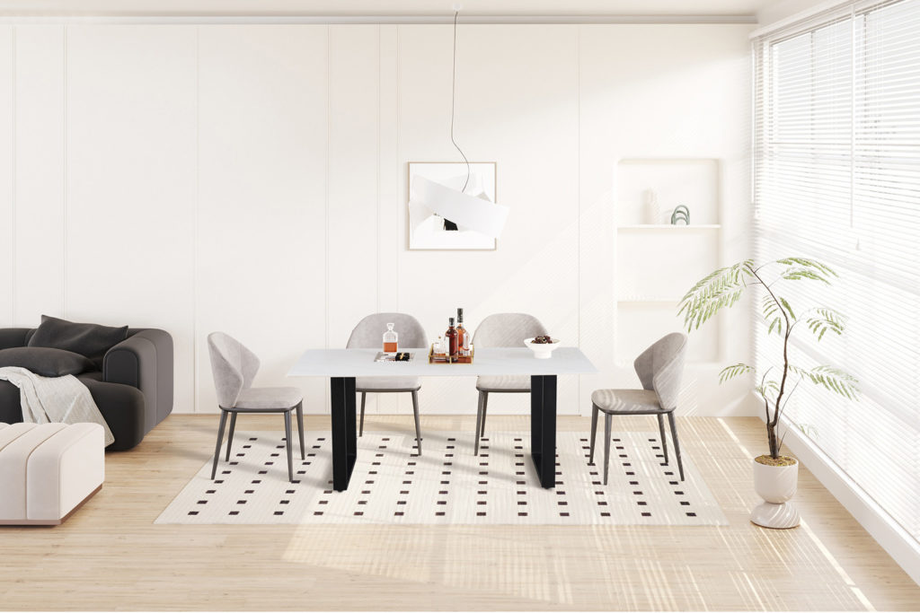 NIEUW - Tafel 'Poseidon' 180 cm Rechthoekig Glanzend Steen Wit - Afbeelding 3