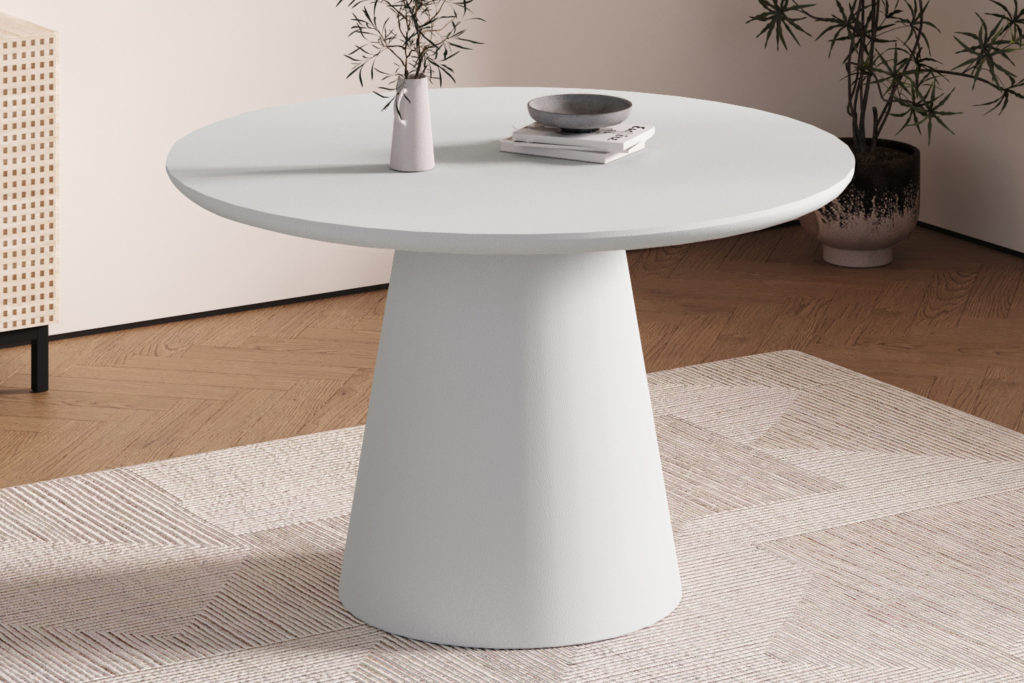 NIEUW - Tafel 'Tavira' 120 cm Rond Cement Ecru - Afbeelding 2