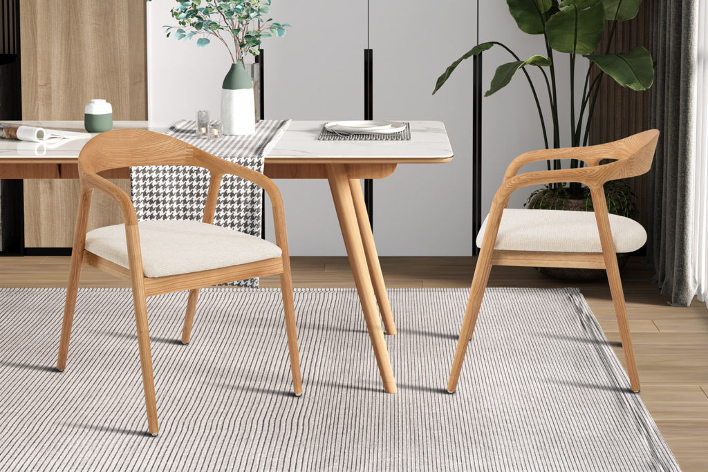 NIEUW - Stoel 'Claire' Essenhout Naturel Stof Ote Milan 103 Beige - Afbeelding 14