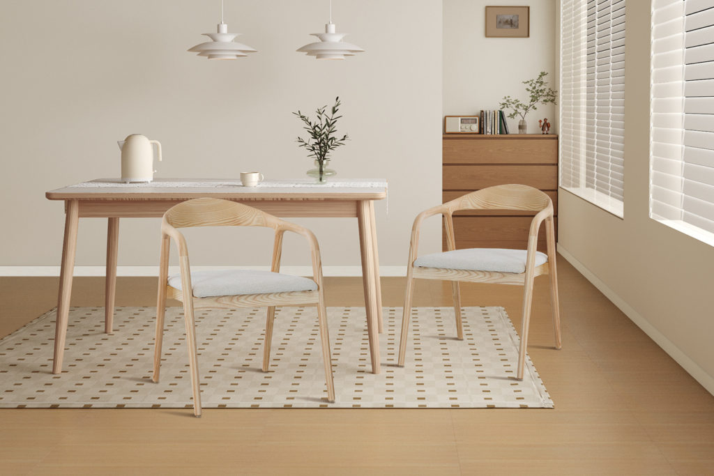 NIEUW - Stoel 'Claire' Essenhout Naturel Stof Ote Milan 103 Beige - Afbeelding 3